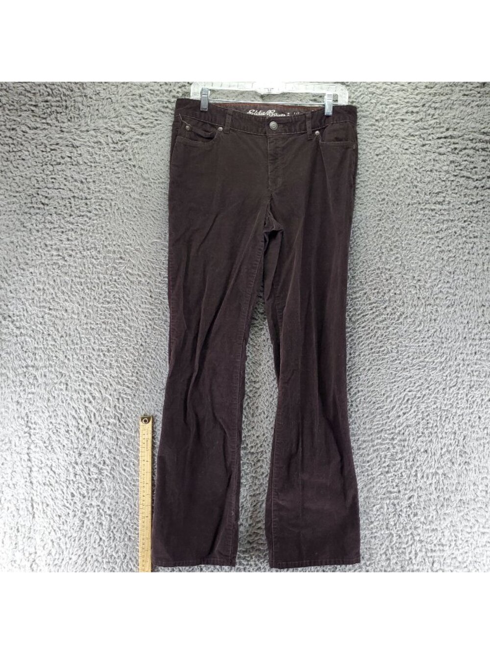 Eddie Bauer Jeans Womens 8 Brown Bootcut Corduroy Slightly Curvy Stretch